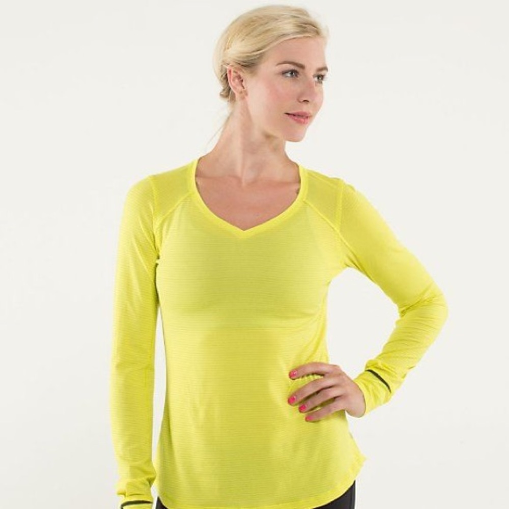 Lululemon yellow sz 6 race me long sleeve